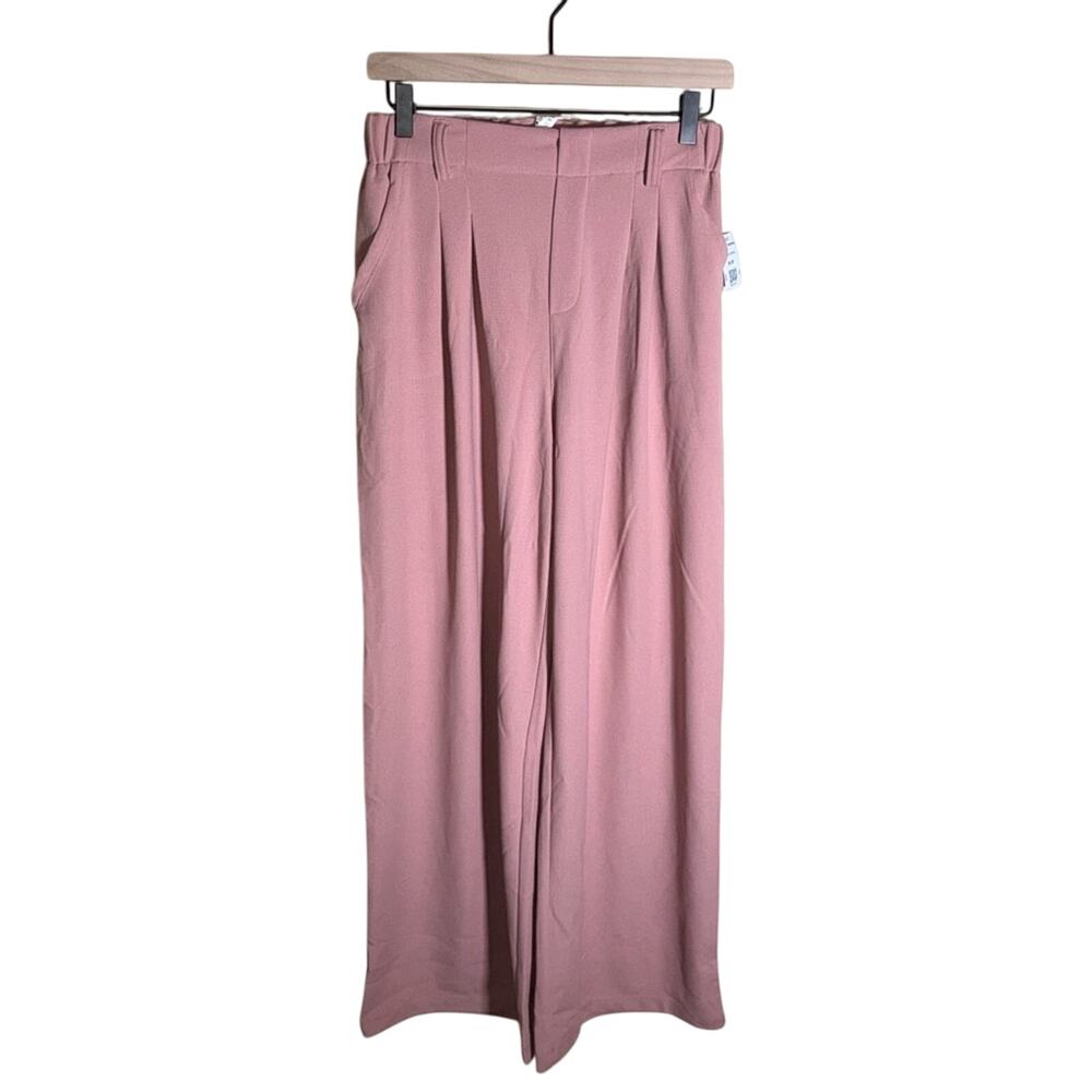 NWT HALARA Blush Pink wide leg corporate core trousers S